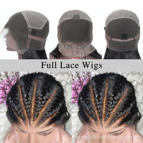 Unprocessed Brazilian Human Hair Full Lace Wig OEM Vendors Water Wave Virgin Cuticle Aligned Full Swiss Lace 100% Human Hair Wig